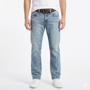 BKE Jake Straight Blue Jeans Men's 30x30 Light Washed Distressed Denim